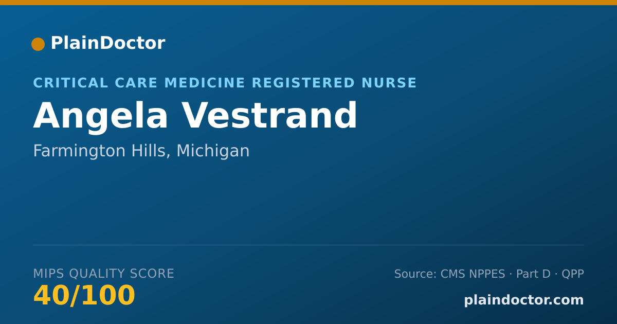 Shareable card for Angela Vestrand - Critical Care Medicine Registered Nurse, Farmington Hills, MI