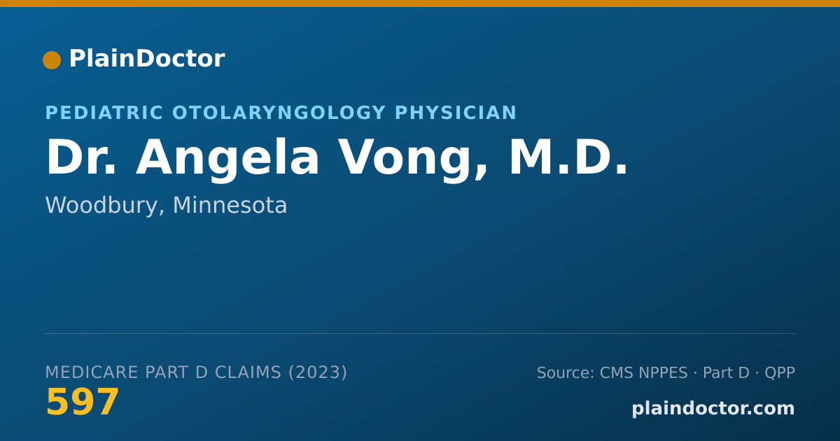 Shareable card for Angela Vong, M.D. - Pediatric Otolaryngology Physician, Woodbury, MN