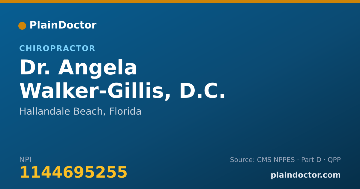 Shareable card for Angela Walker-Gillis, D.C. - Chiropractor, Hallandale Beach, FL