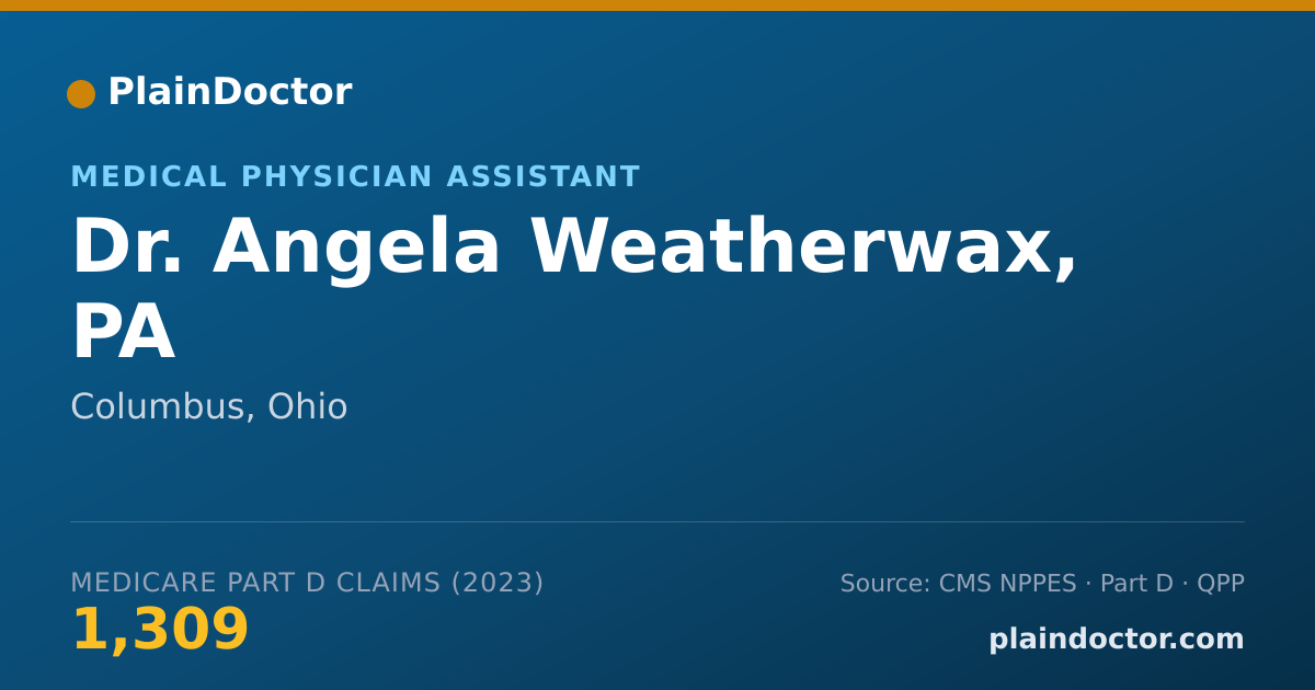 Shareable card for Angela Weatherwax, PA - Medical Physician Assistant, Columbus, OH