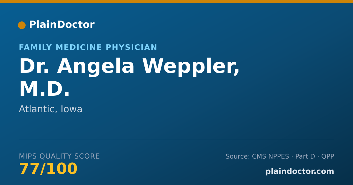 Shareable card for Angela Weppler, M.D. - Family Medicine Physician, Atlantic, IA