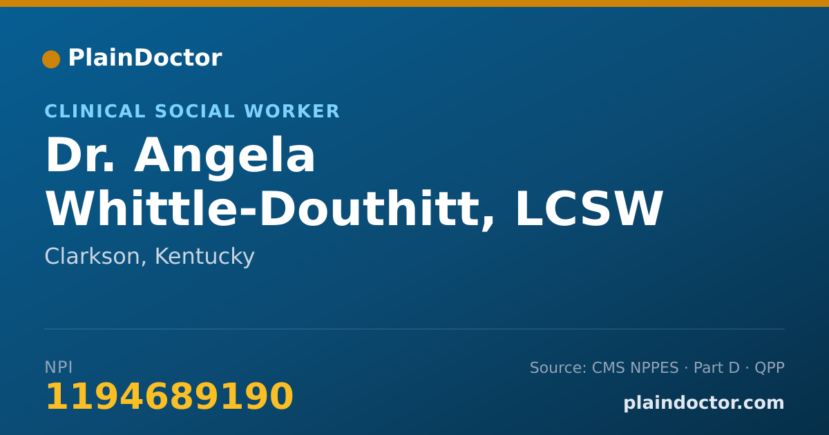 Shareable card for Angela Whittle-Douthitt, LCSW - Clinical Social Worker, Clarkson, KY
