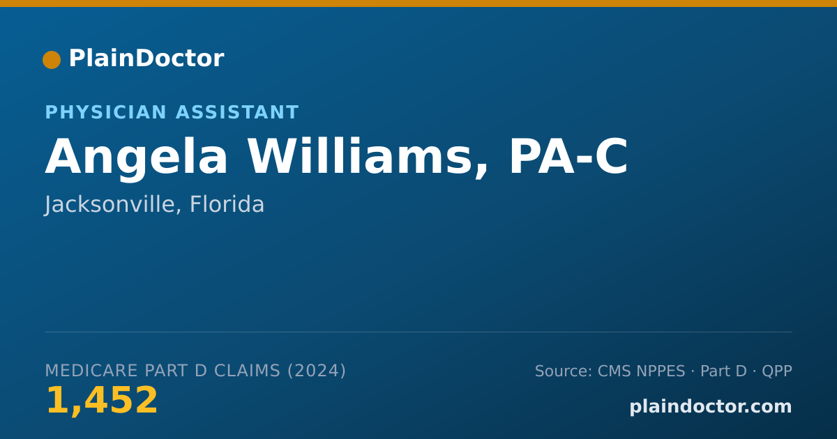 Shareable card for Angela Williams, PA-C - Physician Assistant, Jacksonville, FL