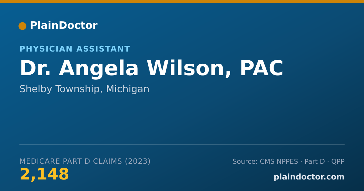 Shareable card for Angela Wilson, PAC - Physician Assistant, Shelby Township, MI