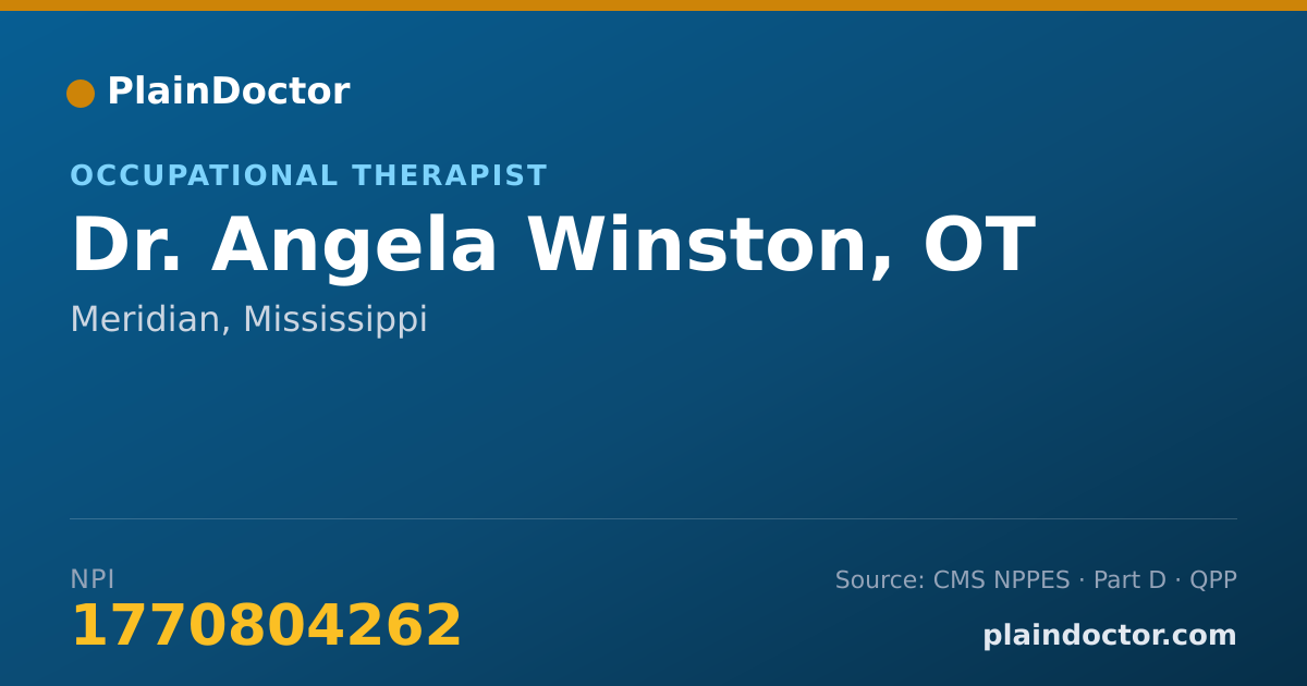 Shareable card for Angela Winston, OT - Occupational Therapist, Meridian, MS