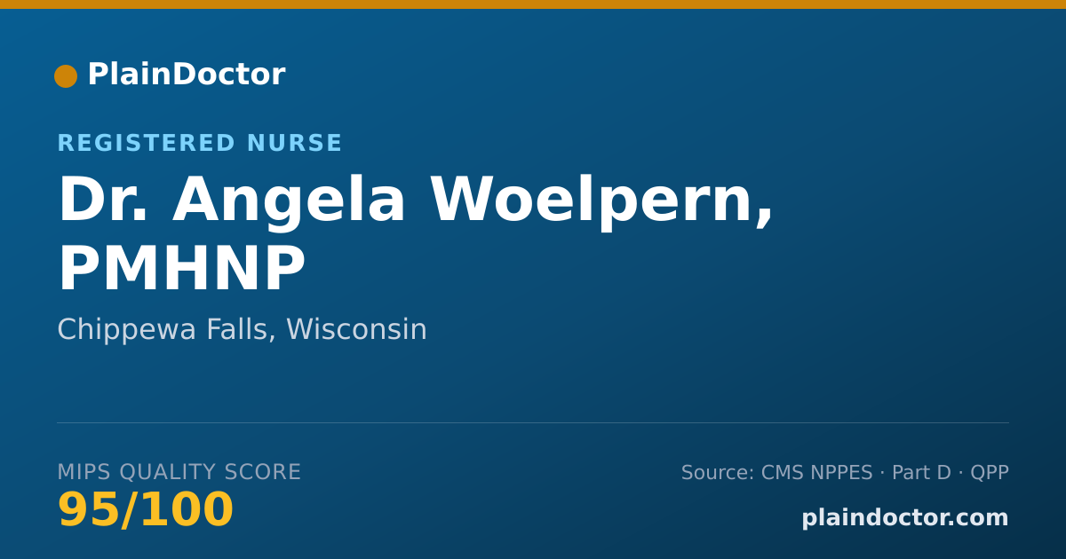 Shareable card for Angela Woelpern, PMHNP - Registered Nurse, Chippewa Falls, WI