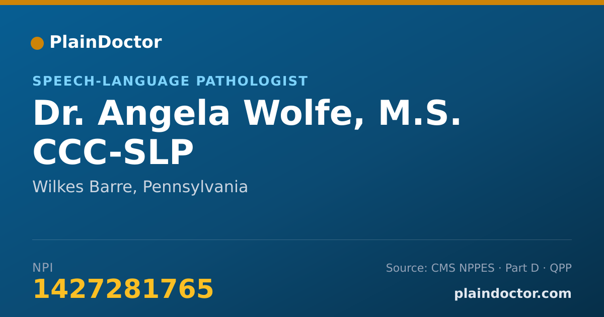 Shareable card for Angela Wolfe, M.S. CCC-SLP - Speech-Language Pathologist, Wilkes Barre, PA