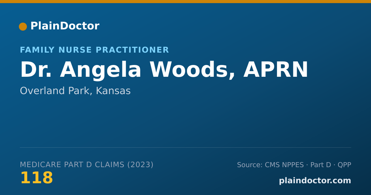 Shareable card for Angela Woods, APRN - Family Nurse Practitioner, Overland Park, KS