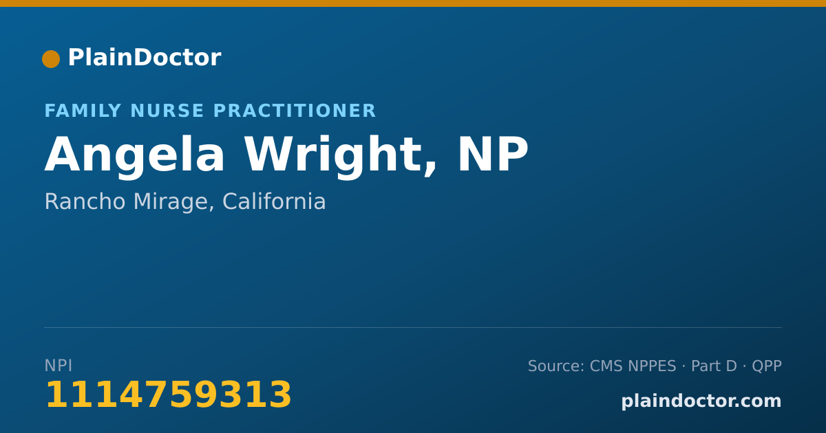 Shareable card for Angela Wright, NP - Family Nurse Practitioner, Rancho Mirage, CA