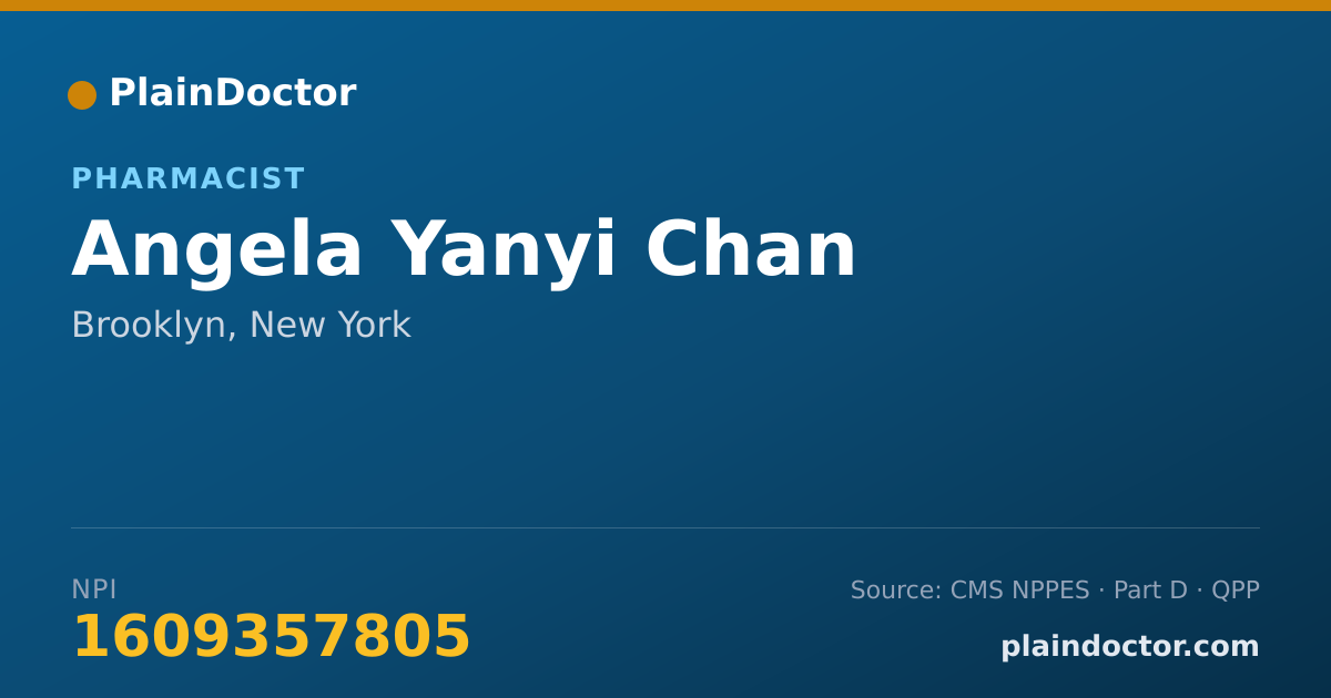Shareable card for Angela Yanyi Chan - Pharmacist, Brooklyn, NY