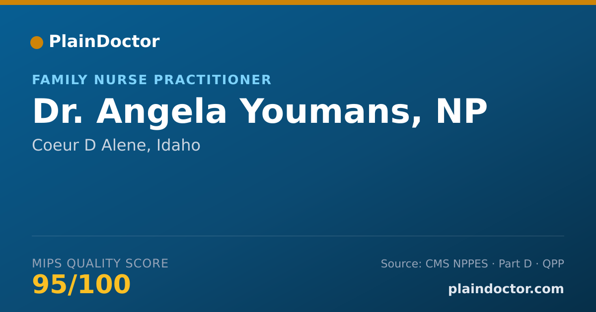 Shareable card for Angela Youmans, NP - Family Nurse Practitioner, Coeur D Alene, ID