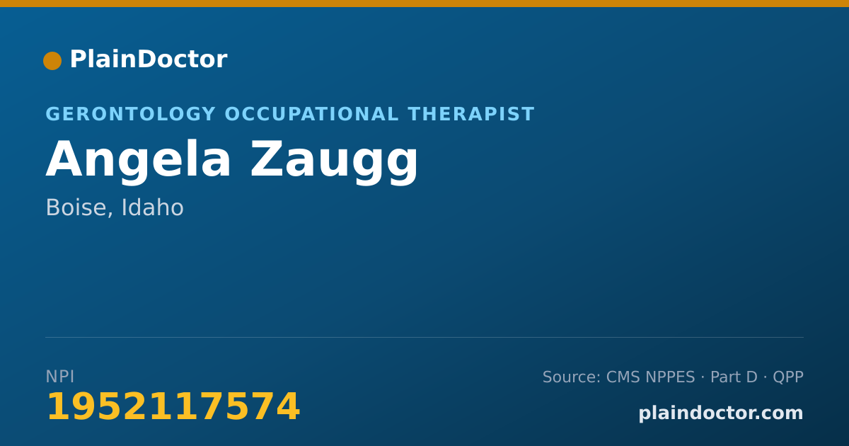 Shareable card for Angela Zaugg - Gerontology Occupational Therapist, Boise, ID