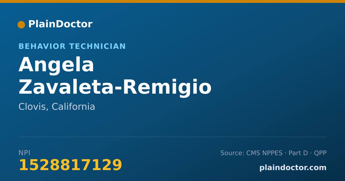 Shareable card for Angela Zavaleta-Remigio - Behavior Technician, Clovis, CA