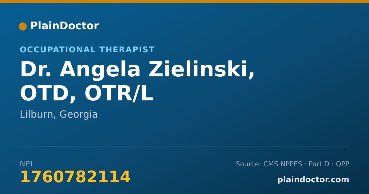 Shareable card for Angela Zielinski, OTD, OTR/L - Occupational Therapist, Lilburn, GA