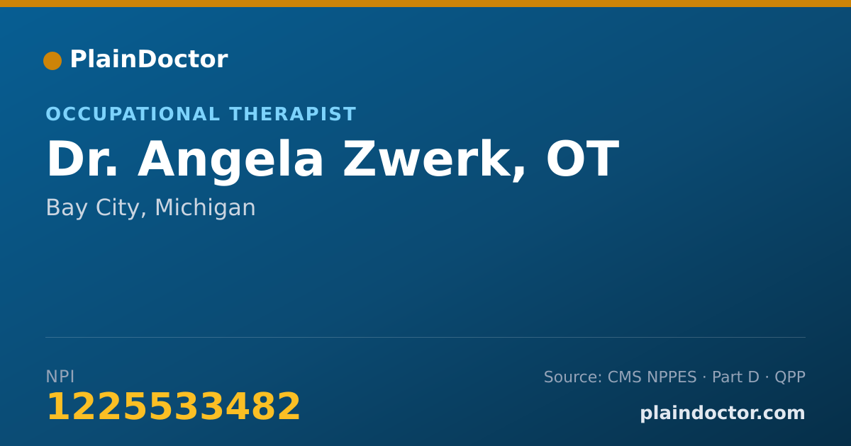 Shareable card for Angela Zwerk, OT - Occupational Therapist, Bay City, MI