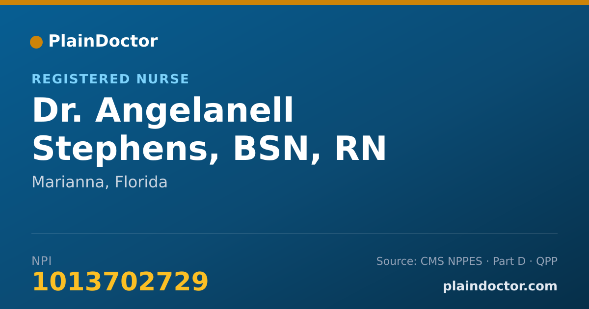 Shareable card for Angelanell Stephens, BSN, RN - Registered Nurse, Marianna, FL