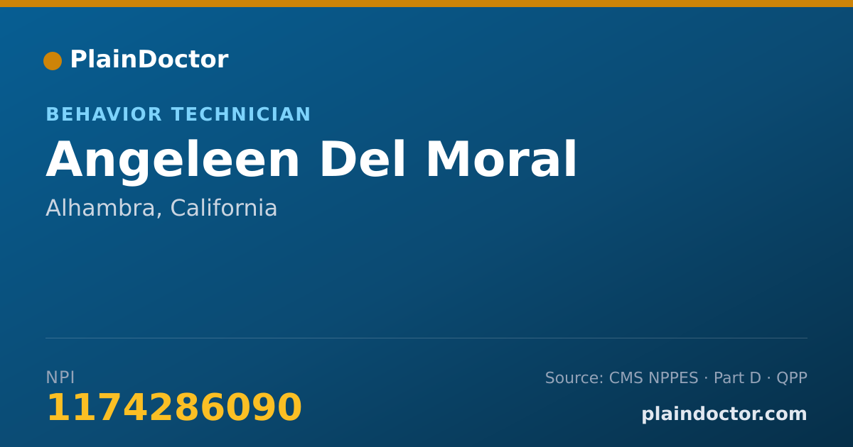 Shareable card for Angeleen Del Moral - Behavior Technician, Alhambra, CA