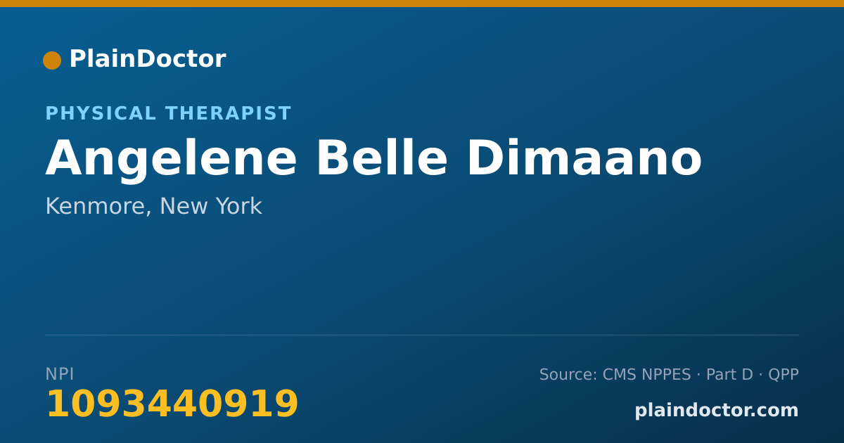 Shareable card for Angelene Belle Dimaano - Physical Therapist, Kenmore, NY