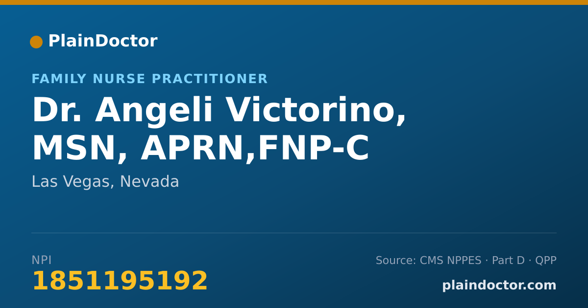 Shareable card for Angeli Victorino, MSN, APRN,FNP-C - Family Nurse Practitioner, Las Vegas, NV