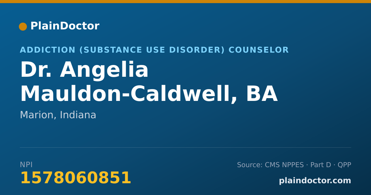 Shareable card for Angelia Mauldon-Caldwell, BA - Addiction (Substance Use Disorder) Counselor, Marion, IN