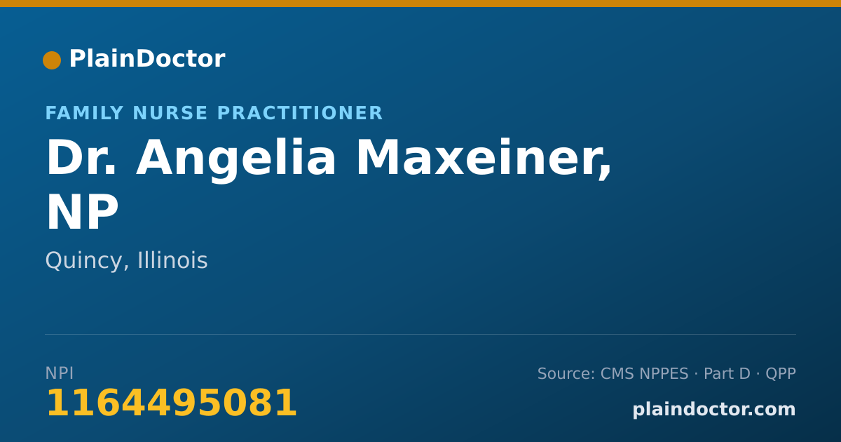 Shareable card for Angelia Maxeiner, NP - Family Nurse Practitioner, Quincy, IL