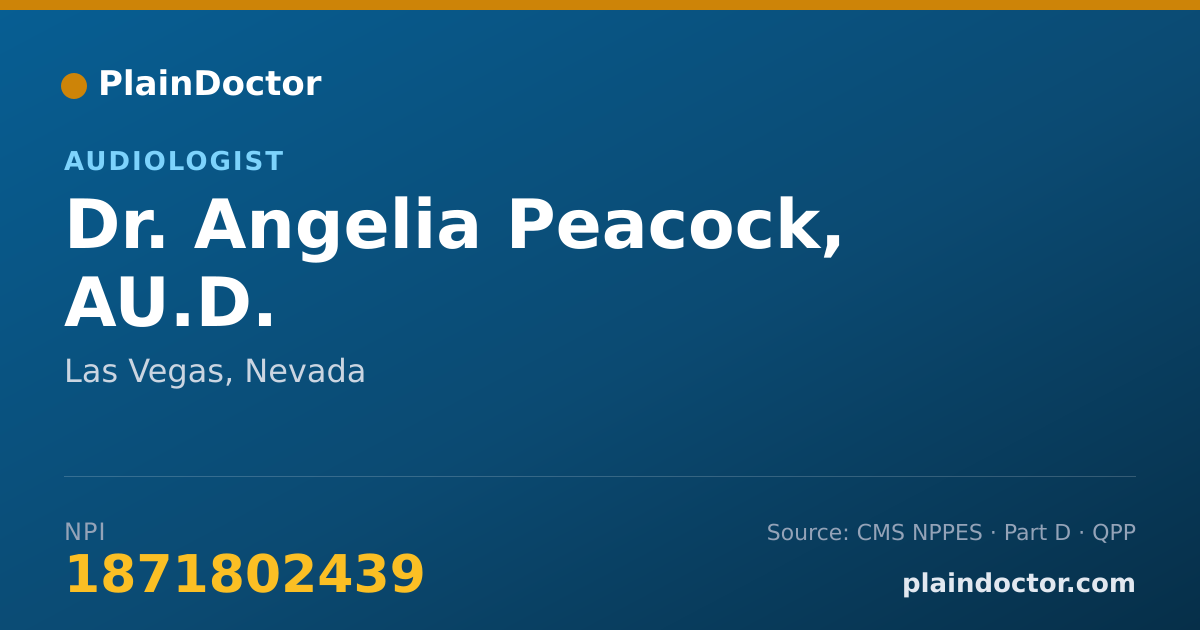 Shareable card for Angelia Peacock, AU.D. - Audiologist, Las Vegas, NV