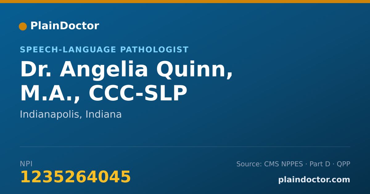 Shareable card for Angelia Quinn, M.A., CCC-SLP - Speech-Language Pathologist, Indianapolis, IN