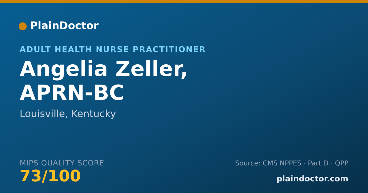 Shareable card for Angelia Zeller, APRN-BC - Adult Health Nurse Practitioner, Louisville, KY