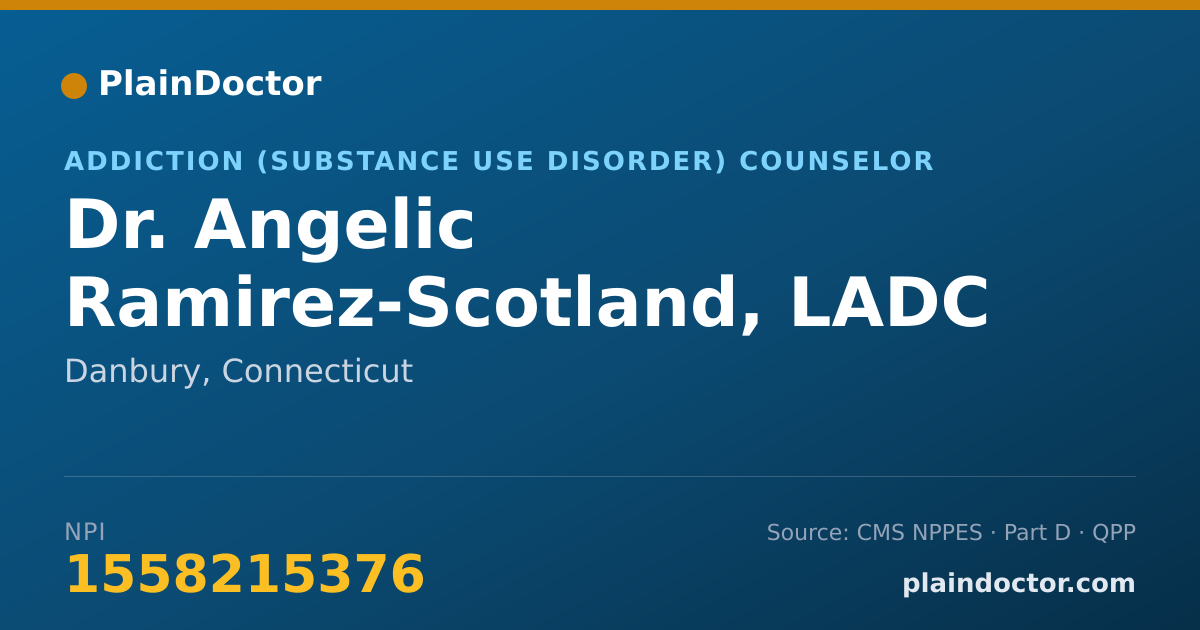 Shareable card for Angelic Ramirez-Scotland, LADC - Addiction (Substance Use Disorder) Counselor, Danbury, CT