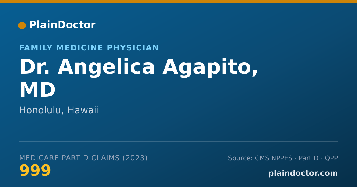 Shareable card for Angelica Agapito, MD - Family Medicine Physician, Honolulu, HI