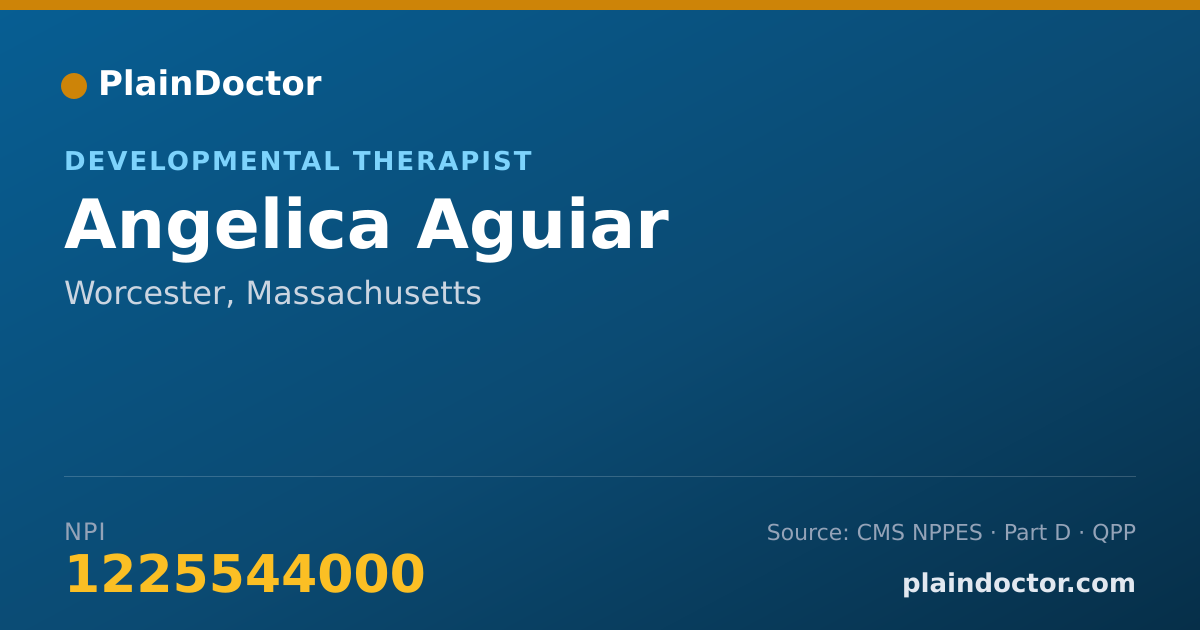 Shareable card for Angelica Aguiar - Developmental Therapist, Worcester, MA