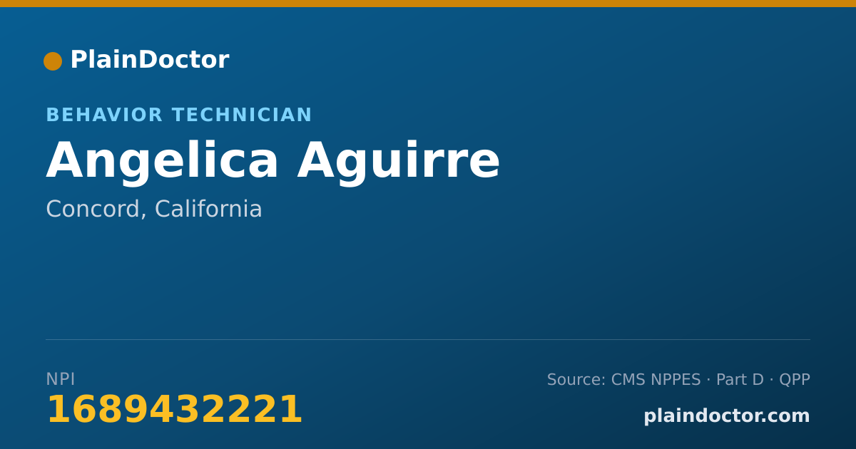 Shareable card for Angelica Aguirre - Behavior Technician, Concord, CA
