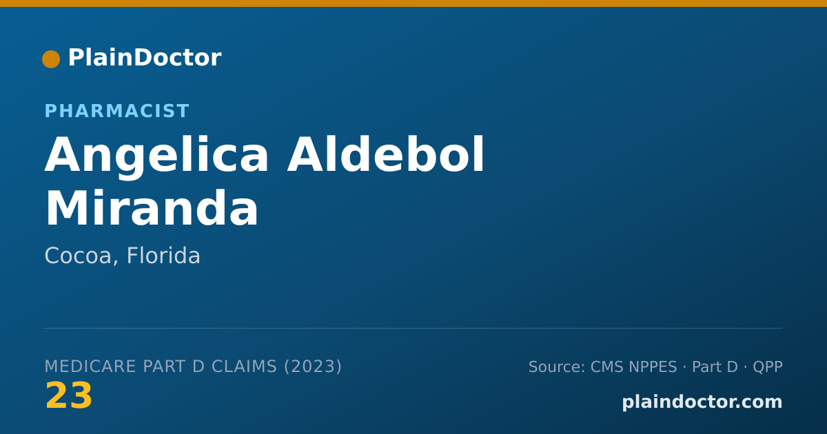 Shareable card for Angelica Aldebol Miranda - Pharmacist, Cocoa, FL