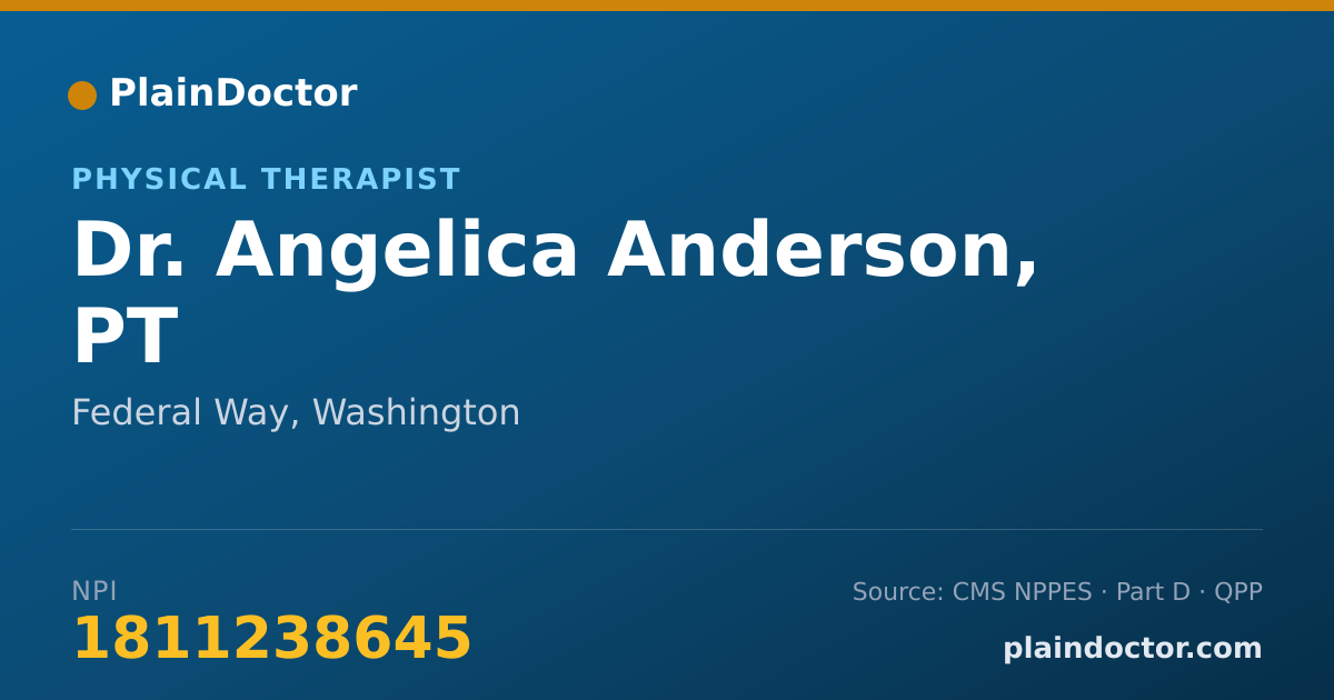 Shareable card for Angelica Anderson, PT - Physical Therapist, Federal Way, WA