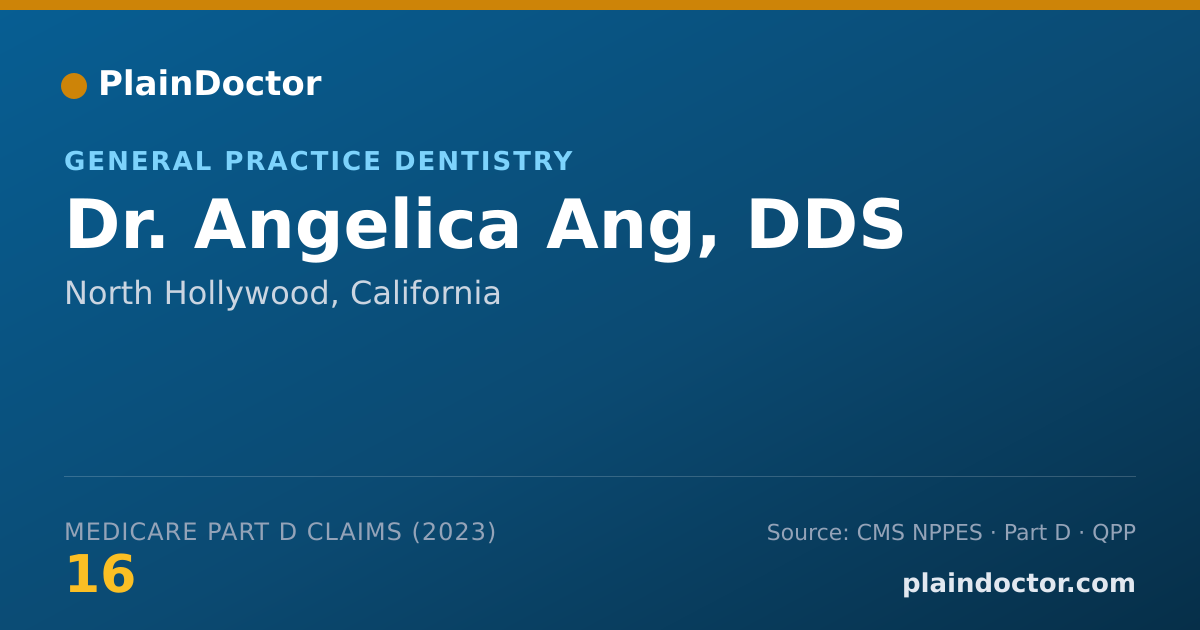 Shareable card for Angelica Ang, DDS - General Practice Dentistry, North Hollywood, CA