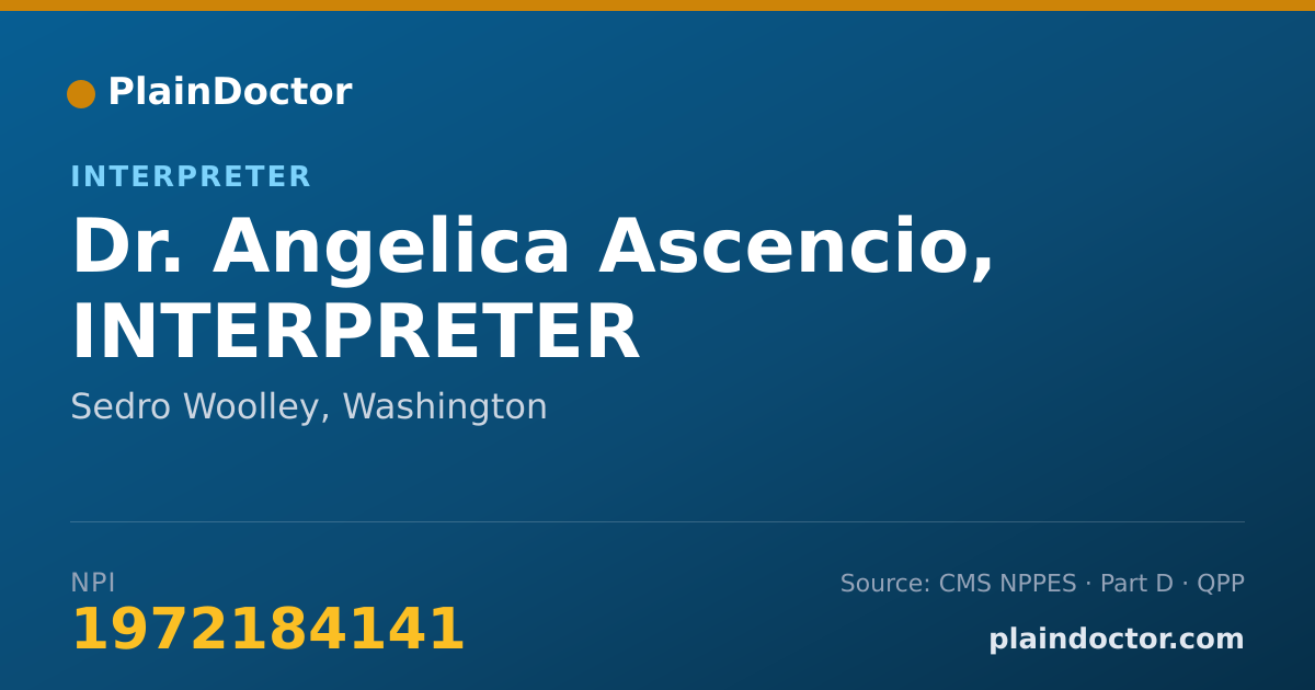 Shareable card for Angelica Ascencio, INTERPRETER - Interpreter, Sedro Woolley, WA