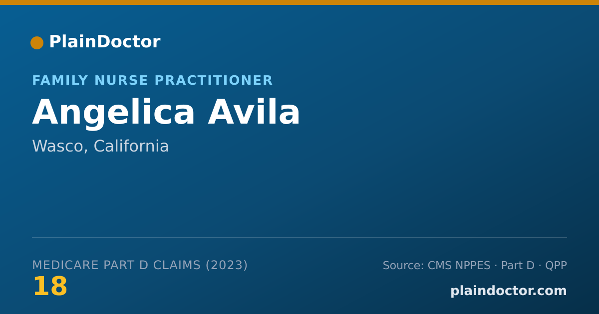 Shareable card for Angelica Avila - Family Nurse Practitioner, Wasco, CA