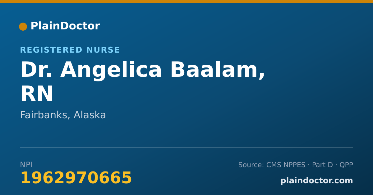 Shareable card for Angelica Baalam, RN - Registered Nurse, Fairbanks, AK