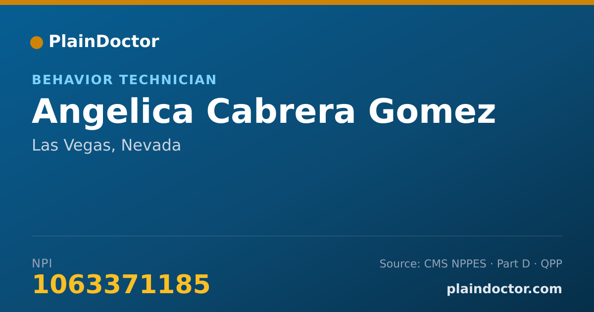 Shareable card for Angelica Cabrera Gomez - Behavior Technician, Las Vegas, NV