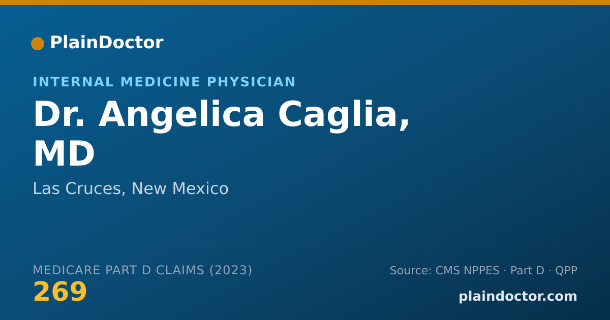 Shareable card for Angelica Caglia, MD - Internal Medicine Physician, Las Cruces, NM
