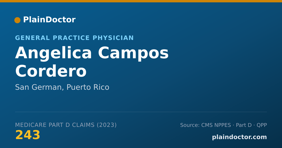 Shareable card for Angelica Campos Cordero - General Practice Physician, San German, PR