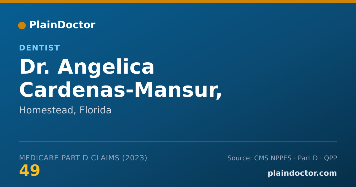 Shareable card for Angelica Cardenas-Mansur, D.M.D.,P.A. - Dentist, Homestead, FL