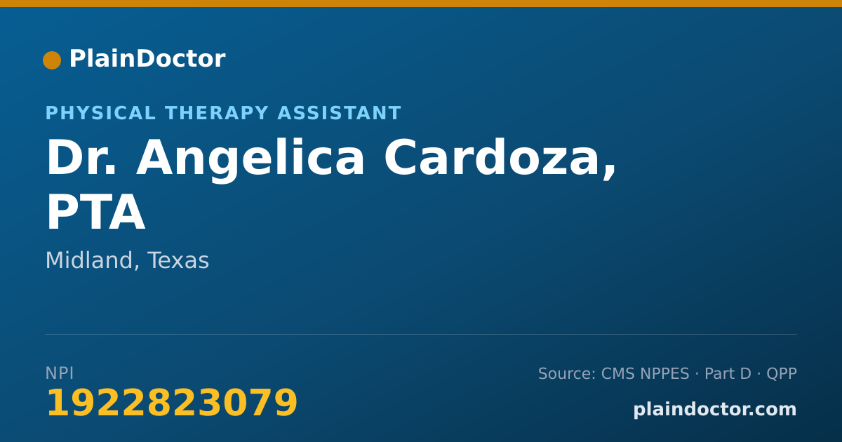 Shareable card for Angelica Cardoza, PTA - Physical Therapy Assistant, Midland, TX