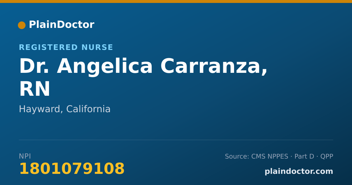 Shareable card for Angelica Carranza, RN - Registered Nurse, Hayward, CA