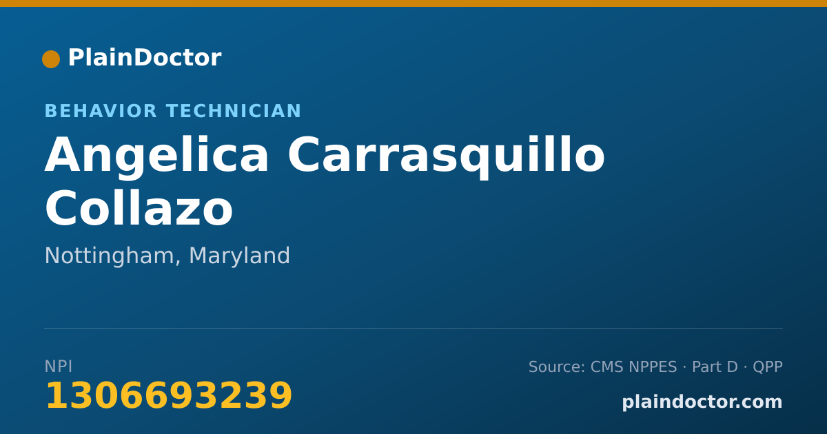 Shareable card for Angelica Carrasquillo Collazo - Behavior Technician, Nottingham, MD