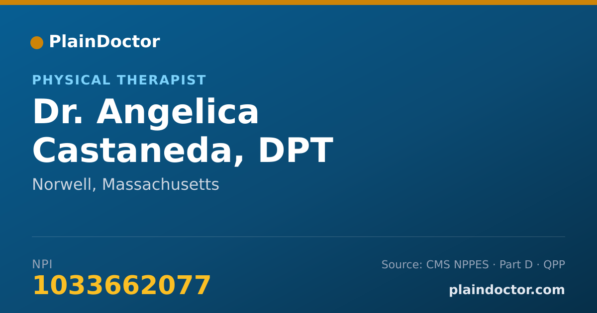 Shareable card for Angelica Castaneda, DPT - Physical Therapist, Norwell, MA