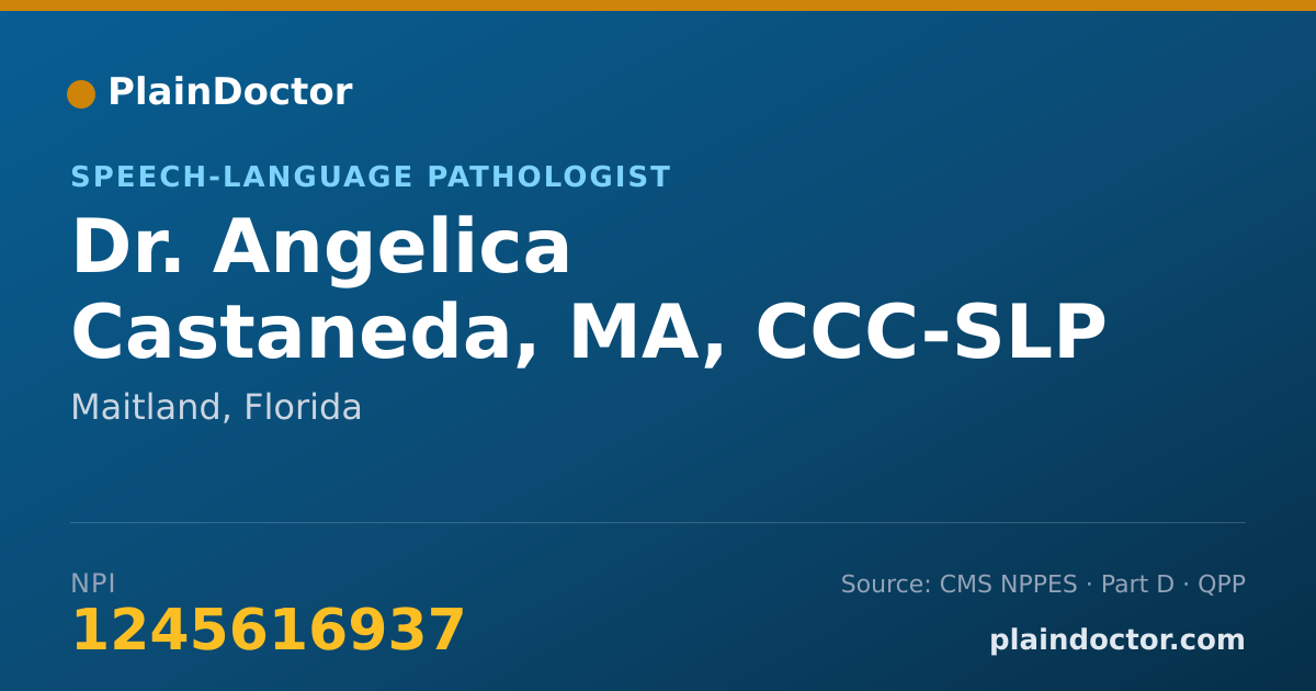 Shareable card for Angelica Castaneda, MA, CCC-SLP - Speech-Language Pathologist, Maitland, FL