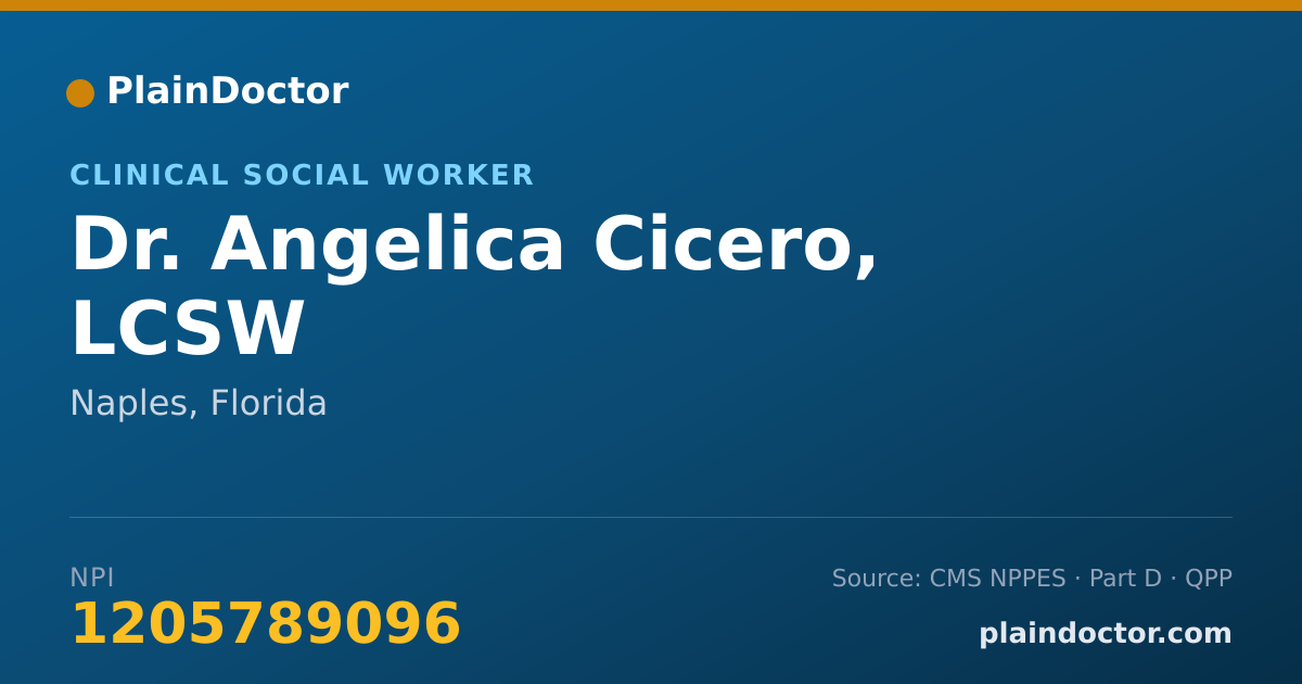 Shareable card for Angelica Cicero, LCSW - Clinical Social Worker, Naples, FL