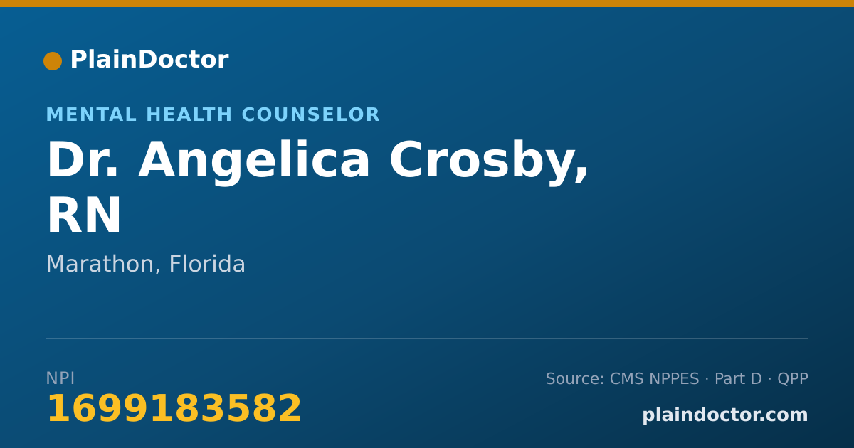 Shareable card for Angelica Crosby, RN - Mental Health Counselor, Marathon, FL