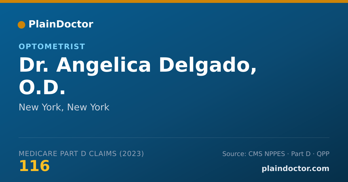 Shareable card for Angelica Delgado, O.D. - Optometrist, New York, NY